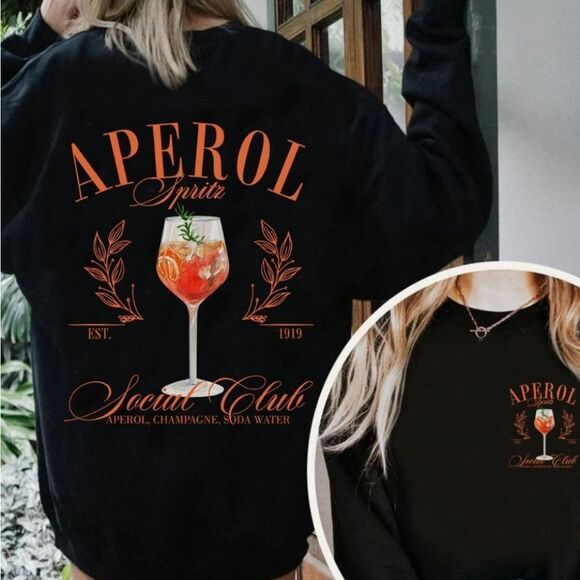 NWT Italian Aperol spritz sweatshirt - Picture 3 of 8